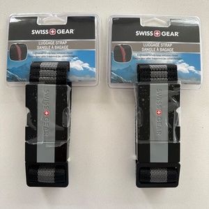 Swiss Gear Set of 2 Black & Grey Luggage Straps